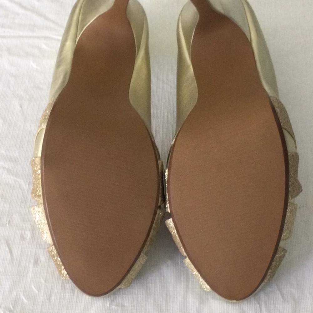 Lulu Townsend Shimmering Gold Heels - Picture 5 of 7
